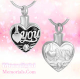 I Love You Heart Enamel Heart Urn Cremation Necklace