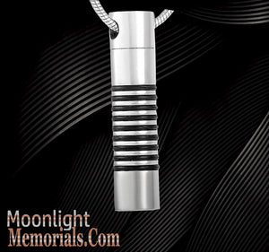 Embossed Cylinder Urn Cremation Necklace