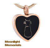 Cat Heart Kitty Pet Urn Cremation Pendant Ash Holder Memorial Necklace