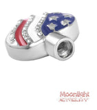 American Flag Heart Urn Cremation Pendant Ash Holder Memorial Necklace