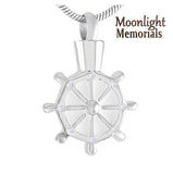 Mast Boat Wheel Cutout Urn Cremation Pendant AshES Holder Memorial Necklace