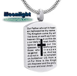 Lord's Prayer Jesus God Cremation Urn Keepsake Ashes Memorial Necklace