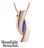 Elegant Crystal Stainless Steel Urn Cremation Necklace