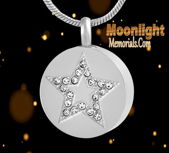 Star Crystal Cremation Urn Necklace