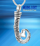 Fish Hook Embossed Fishing Urn Cremation Pendant Ash Holder Memorial Necklace