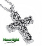 Celtic Cross Irish Cremation Urn Keepsake Ashes Memorial Necklace