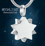 Star Crystal Silver Cremation Urn Necklace