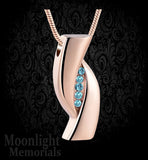 Elegant Crystal Stainless Steel Urn Cremation Necklace