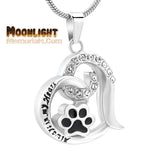 Paw Always Heart Cremation Urn Keepsake Ashes Memorial Necklace