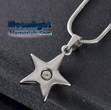 Star Inlay Crystal Cremation Urn Keepsake Ashes Memorial Necklace