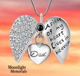 Heart Locket Heaven Cremation Urn Ashes Holder Memorial Necklace