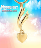 Angel Wings Heart Urn Cremation Necklace