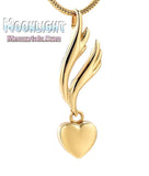 Angel Wings Heart Urn Cremation Necklace