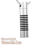 Embossed Cylinder Urn Cremation Necklace