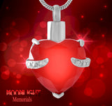 Red Heart Cremation Urn Necklace