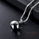 Polished Stainless Steel Ball Urn Keepsake Ashes Memorial Necklace