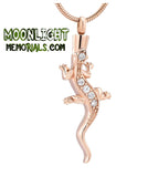 Lizard Crystal Urn Cremation Necklace