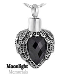 Birthstones Crystal Locket Cremation Urn Ashes Holder Memorial Necklace