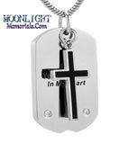 Cross You Are Always In My Heart Tag Urn Cremation Necklace