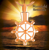 Mast Boat Wheel Cutout Urn Cremation Pendant AshES Holder Memorial Necklace