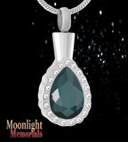 Crystal Teardrop Urn Cremation Necklace