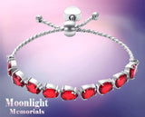 Teardrop Crystal Heart Stainless Steel Cylinder Urn Cremation Bracelet