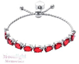 Teardrop Crystal Heart Stainless Steel Cylinder Urn Cremation Bracelet