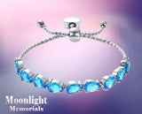 Teardrop Crystal Heart Stainless Steel Cylinder Urn Cremation Bracelet