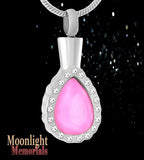 Crystal Teardrop Urn Cremation Necklace