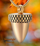 Acorn Nut Urn Cremation Pendant Ash Holder Memorial Necklace