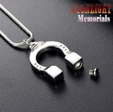 Horseshoe Crystal Horse Urn Cremation Pendant Ashes Holder Memorial Necklace