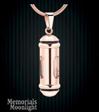 Glass Cylinder Stainless Steel Urn Cremation Pendant Ash Holder Memorial Necklace