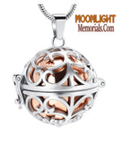 Ball Locket Urn Cremation Pendant Ash Holder Memorial Necklace