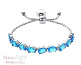 Teardrop Crystal Heart Stainless Steel Cylinder Urn Cremation Bracelet