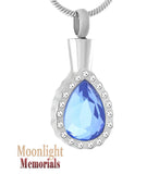 Crystal Teardrop Urn Cremation Necklace