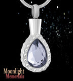 Crystal Teardrop Urn Cremation Necklace