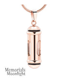 Glass Cylinder Stainless Steel Urn Cremation Pendant Ash Holder Memorial Necklace