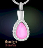 Crystal Teardrop Urn Cremation Necklace