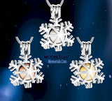 Snowflake Locket Cremation Urn Keepsake Ashes Necklace