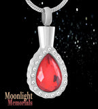 Crystal Teardrop Urn Cremation Necklace