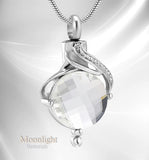 Mermaid's tears drop Urn Cremation Pendant Ash Holder Memorial Necklace