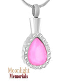 Crystal Teardrop Urn Cremation Necklace