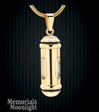 Glass Cylinder Stainless Steel Urn Cremation Pendant Ash Holder Memorial Necklace