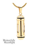 Glass Cylinder Stainless Steel Urn Cremation Pendant Ash Holder Memorial Necklace