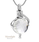 Mermaid's tears drop Urn Cremation Pendant Ash Holder Memorial Necklace