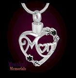 Mom Heart Urn Cremation Necklace