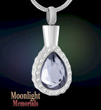 Crystal Teardrop Urn Cremation Necklace