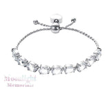 Teardrop Crystal Heart Stainless Steel Cylinder Urn Cremation Bracelet