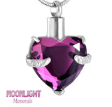 Purple Heart Cremation Urn Necklace