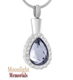 Crystal Teardrop Urn Cremation Necklace